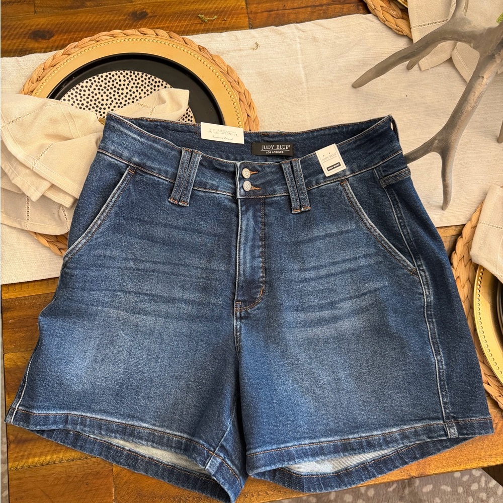 Judy Blue Washed Blue High-Rise Denim Shorts